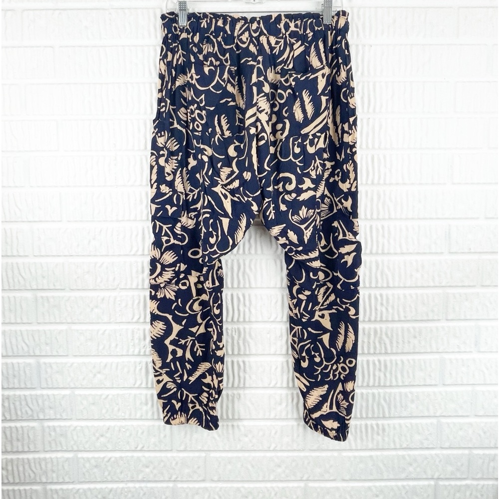 Anthropologie Hei Hei Navy Print High Rise Crop Harem Pants - Picture 3 of 11